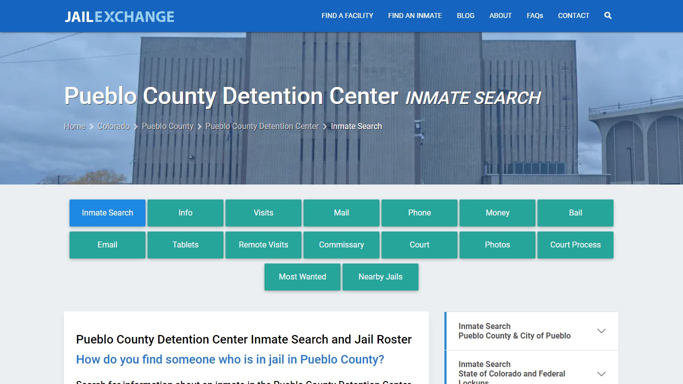 Pueblo County Detention Center Inmate Search - Jail Exchange