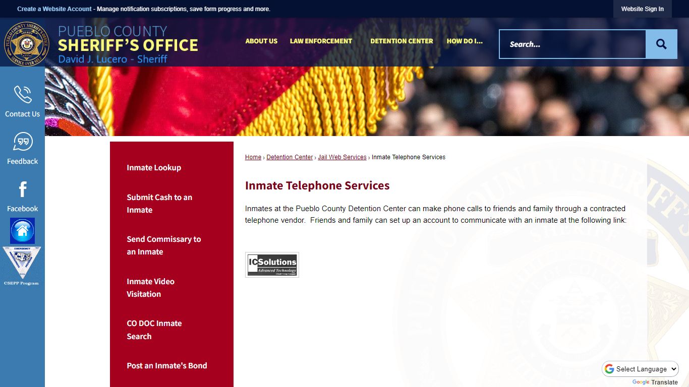 Inmate Telephone Services | Pueblo County Sheriff, CO